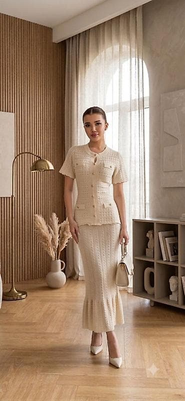 soft shell: Костюм с юбкой, Модель юбки: Прямая, Миди, Стандарт — 7