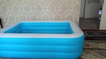 детские бассейны: Надувной прямоугольный бассейн для дома и дачи размер 160*120 - Цвет — 2