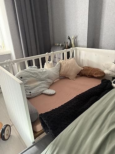 peg prego: Детская приставная кроватка, Б/у, Без колесиков, цвет - Белый — 1