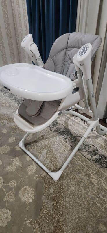 музыкальные барабаны: Стульчик для кормления, Другой бренд, Пластик, Трансформер, цвет - Серый — 10