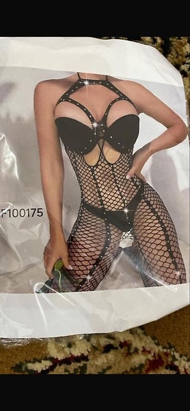 взрослые товары: Сетчатый боди-комбинезон в стиле fishnet. - Цвет: черный - Дизайн — 1