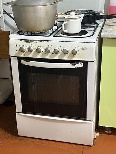 baking oven: Газовая печь, Elina, Б/у, Напольная, цвет - Белый — 1