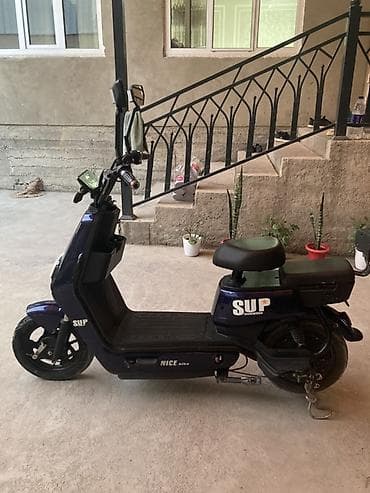 самодельные машины: Электроскутер SUP NICE Bike (синего цвета) - Компактный городской — 2