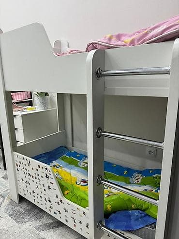 bunk bed: Двухъярусная детская кровать длиной 150см. Состояние отличное. Б/у — 1