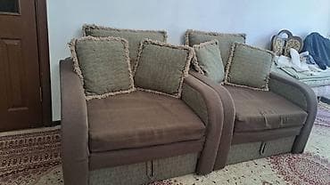 раскладной диван с креслами: Кресло-кровать, Односпальный, цвет - Коричневый — 1