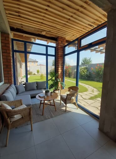 пластиковая крыша: Предлагается услуга по строительству застекленной террасы, включающей — 1