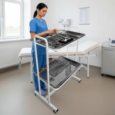 Процедурный столик с 2 металлическими или нержавеющими полками at lalafo.kg Процедурный столик с 2 металлическими или нержавеющими полками