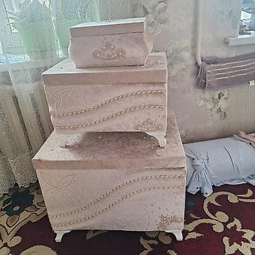 дом вещи: Продаю сундук 3 шт., деревянные очень красивые, цвет айвори — 3