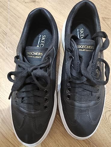 трико борцовское: Кеды SKECHERS Court Classics, - Цвет: черный верх, белая — 2