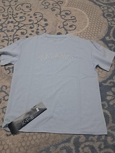 pull bear: Унисекс футболка светло-голубого цвета с надписью "BALANCE" на груди — 2