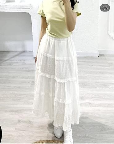 юбка бантик: Юбка, Макси, Высокая талия — 2