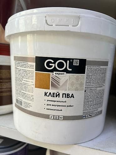 Ички жасалга: Клей ПВА GOL Expert в белом пластиковом ведре объемом 3 кг. Этот — 1