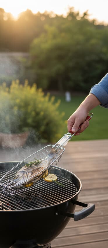 рыба копченая: Барбекю для жарки рыбы мангале, барбекю, сетка для приготовления рыбы — 1