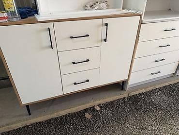 камод с зеркалами: Туалетный столик, С зеркалом, цвет - Серый, ЛДСП — 5