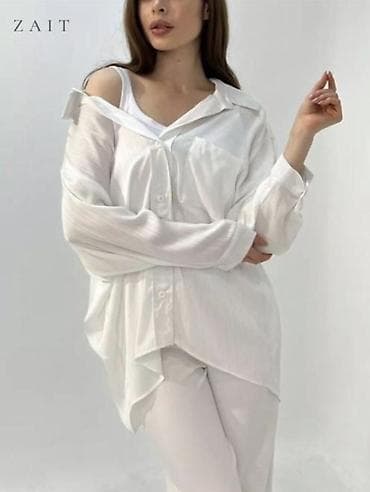 oversize: Рубашка женская ZAIT, свободного кроя oversize. Распродажа женских — 2