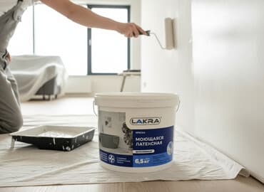 моющие: Белоснежная моющаяся латексная краска Lakra в ведре 6,5 кг. Подходит — 1