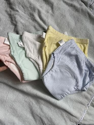 женские белые: Детские многоразовые трусики, набор 5 шт. - Мягкий дышащий хлопковый — 1