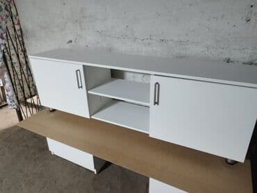 аксессуары для серверных шкафов zpas: Тумба и подставка для телевизора, Новый, Напольная, ЛДСП, Платная доставка, цвет - Белый — 5