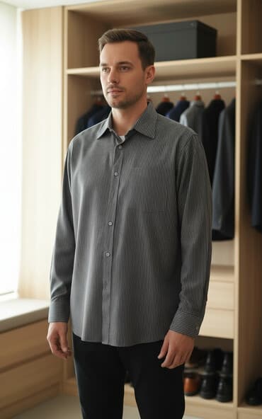 Рубашки: Рубашка с комфортным составом, надевали один раз, состояние новой — 1