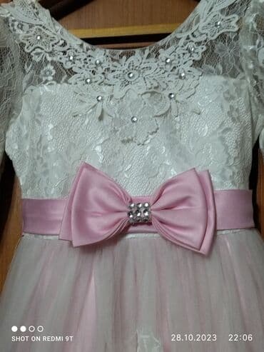 платье дордой: Детское платье, цвет - Розовый, Б/у — 2