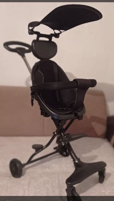 купить бу коляску прогулочную: Балдар арабасы, түсү - Кара, Колдонулган — 3