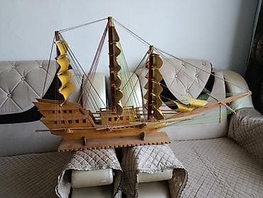 галеон: Большая декоративная модель парусного корабля ручной работы. - — 3