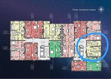 61: 2 комнаты, 63 м², Элитка, 11 этаж, Готовая ПСО (под самоотделку) — 2