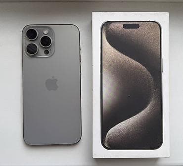 IPhone 15 Pro Max, Б/у, 512 ГБ, Natural Titanium, Чехол, 79 %