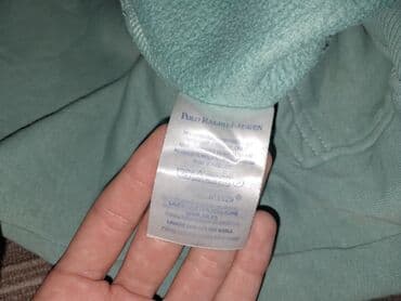 стильная женская одежда больших размеров оптом: Мужская толстовка, M, Polo Ralph Lauren, Б/у, цвет - Голубой, Самовывоз — 3