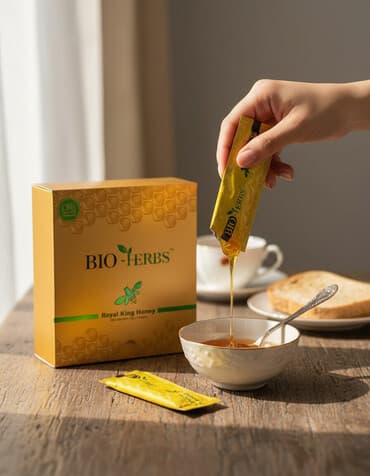 конопляное масло: Королевский мед Bio-Herbs в удобной упаковке. Каждая упаковка содержит — 1