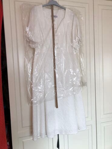 Вечернее платье, Классическое, Длинная модель, Хлопок, С рукавами, M