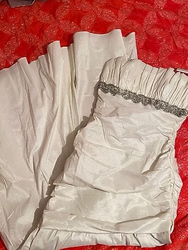 свадебные платья со стразами: Свадебное платье, Со шлейфом, Атлас, Стразы, Новый — 2