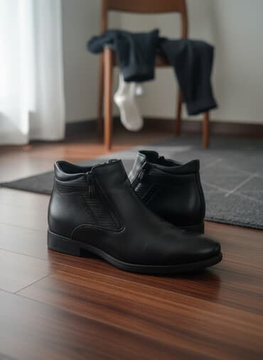 портмоне из натуральной кожи бишкек: Мужские ботинки, 41, T.Taccardi, Б/у, цвет - Черный, Самовывоз — 2