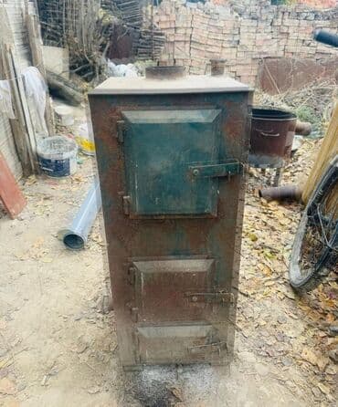 Садовые инструменты и инвентарь: Металлическая твердотопливная печь-буржуйка вертикального типа с — 6