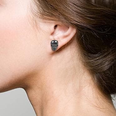 старинный вещи: Серьги - гвоздики НС ретро с черепом в античном стиле — 2