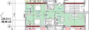 3 комнаты, 89 м², Элитка, 10 этаж, Готовая ПСО (под самоотделку) — 2