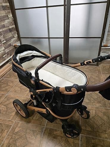 toy boy: Коляска, Другой бренд, цвет - Черный, Б/у — 3