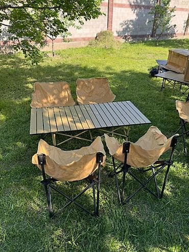 стол и стул: Складной комплект для пикника/кемпинга: алюминиевый стол + 4 кресла ст — 1