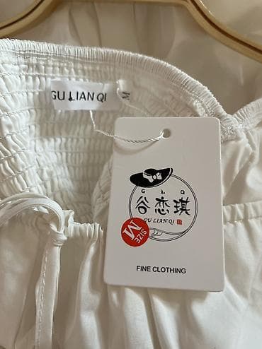 хлопья: Повседневное платье, Китай, Лето, Короткая модель, Хлопок, S, M — 4