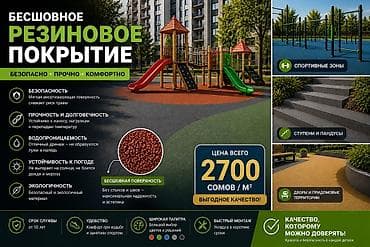 Дом и сад: Бесшовное резиновое покрытие для детских и спортивных площадок, дворов — 1