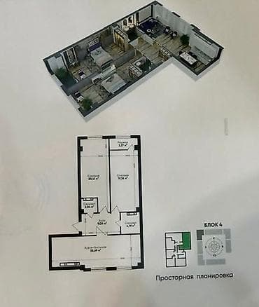 86: 3 комнаты, 87 м², Элитка, 12 этаж, Готовая ПСО (под самоотделку) — 5