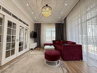 flat osh: 3 комнаты, С мебелью полностью — 1