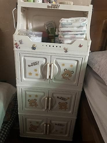 Полки, стеллажи: Детский комод, Без пеленального столика, Пластик, цвет - Белый — 1