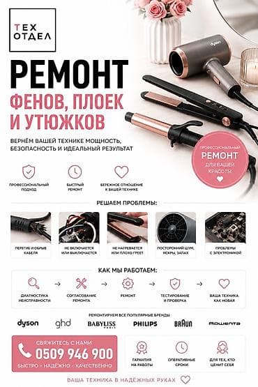 фен для волос: Ремонт фенов, плоек и утюжков Вернём вашей технике мощность — 1