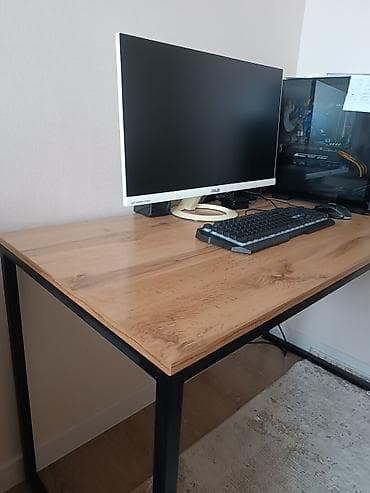 Бычуучу столдор: Письменный/компьютерный стол в современном лофт-стиле - Размеры: 120 — 2