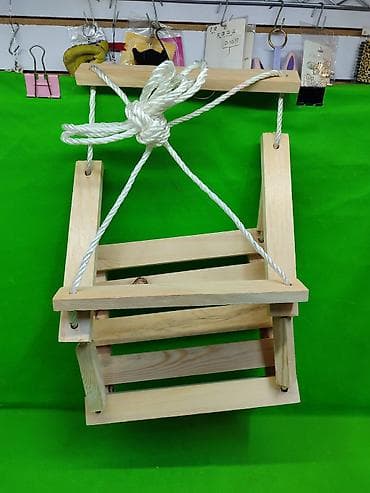 качели для сада: Качеля деревянная для детей✨ Комплектация товара: 1 качеля и канаты✅ — 1