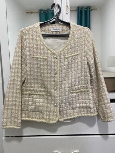 банный халаты: Твидовый жакет в стиле Chanel - Материал: мягкий твид с деликатным — 1