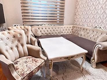 Жумшак эмерек комплекттери: Ашкана үчүн жумшак бурчек, түсү - Саргыч боз — 1