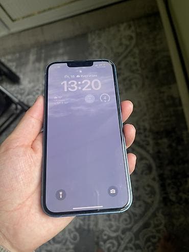 i̇phone 13: IPhone 13, Б/у, 128 ГБ, Синий, Зарядное устройство, Чехол, Коробка, 78 % — 6