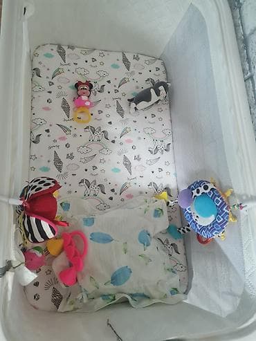 Эмерек: Детская прикроватная кроватка-колыбель Ining Baby с электронным блоком — 4